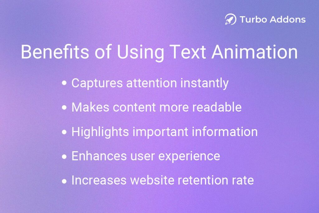 Benefits of text animation